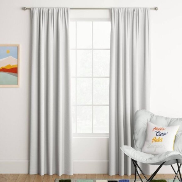Room Essentials Heather White Room Darkening Single Curtain Panel 42" x 84" - Picture 1 of 7